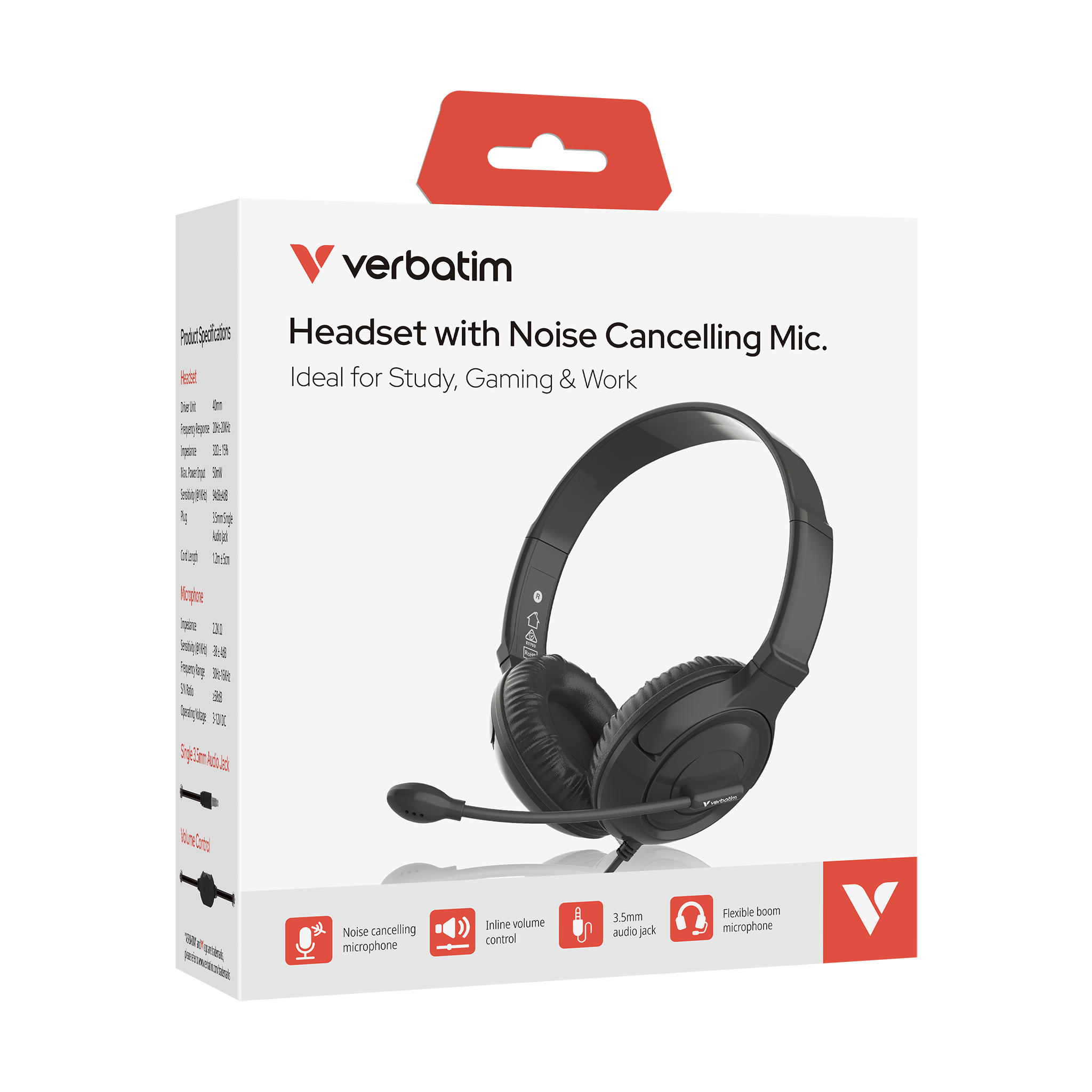 Multimedia Headset with Noise Cancelling Boom Mic - 3.5mm jack - Image 10