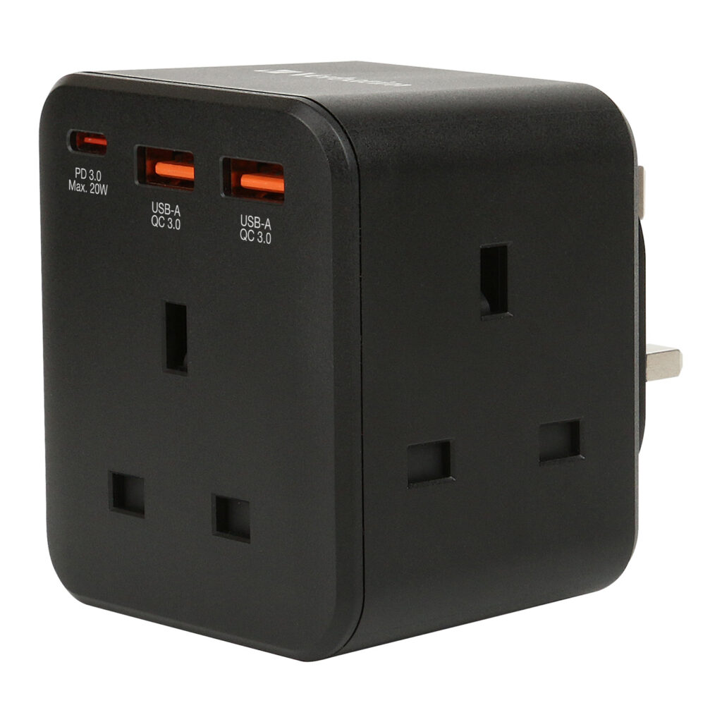 3 Socket PD & QC 3.0 Cube Wall Outlet Extender - Verbatim Hong Kong