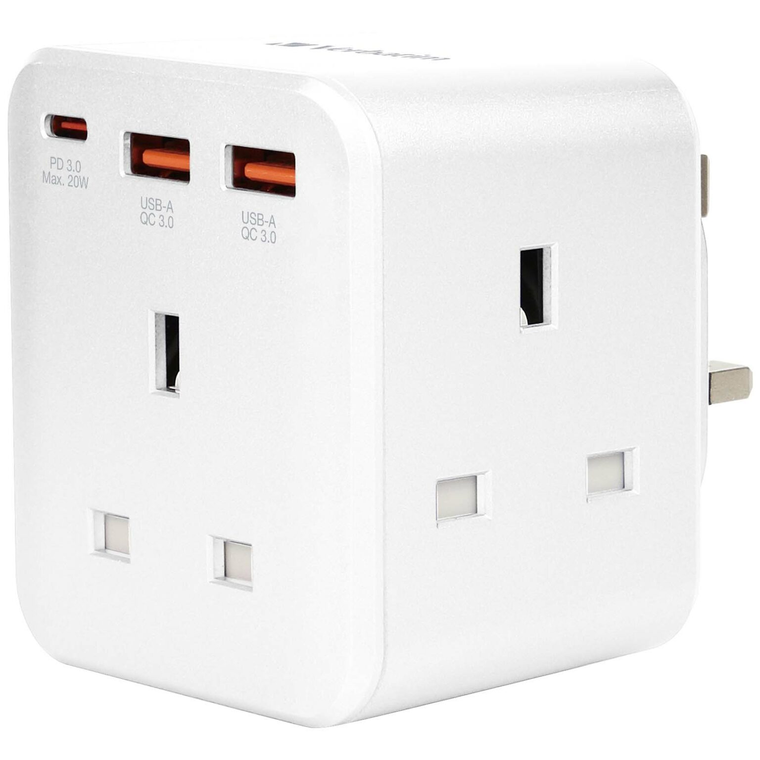 3 Socket PD & QC 3.0 Cube Wall Outlet Extender Verbatim Hong Kong