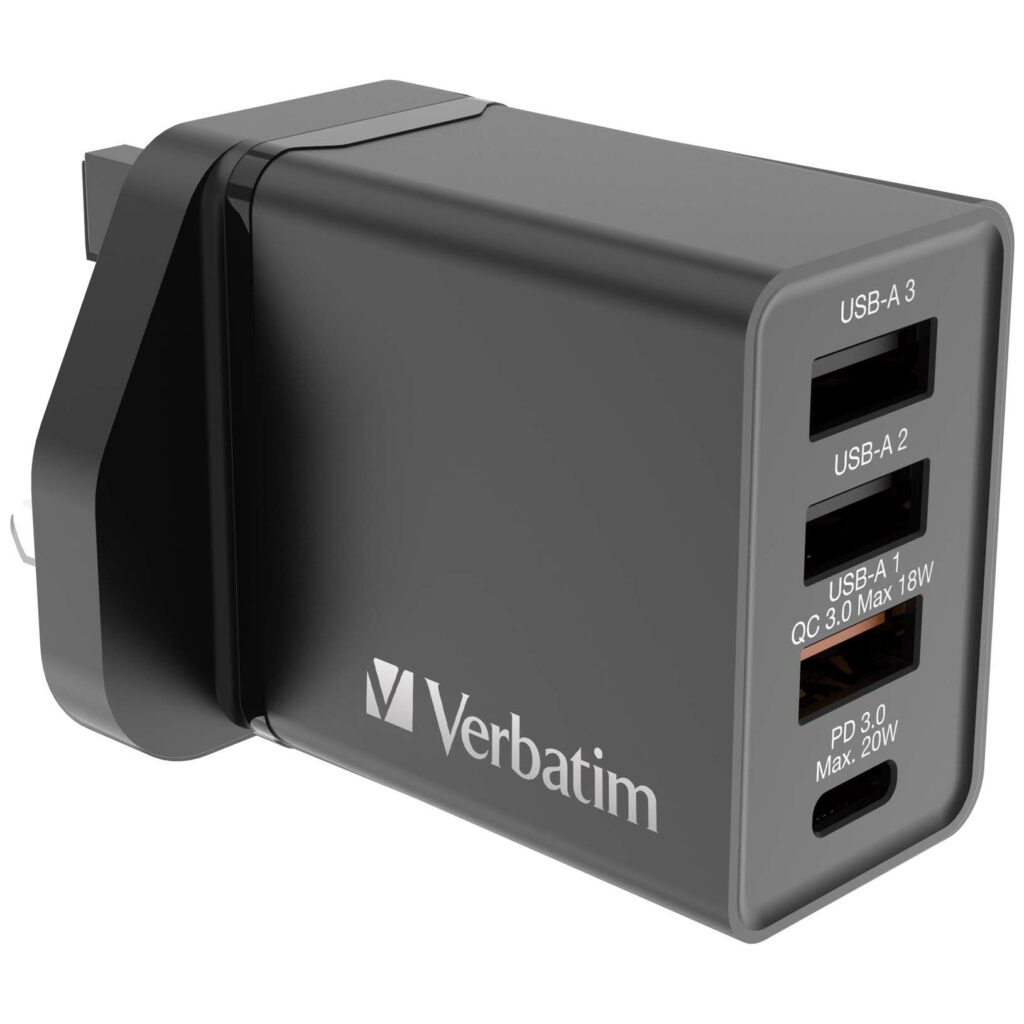 4 Port 30W PD & QC 3.0 USB Charger Verbatim Hong Kong