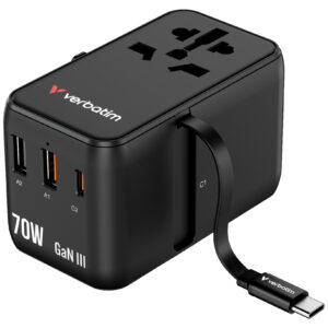 Charge 'n' Travel Adapter 70W with Retractable Cable