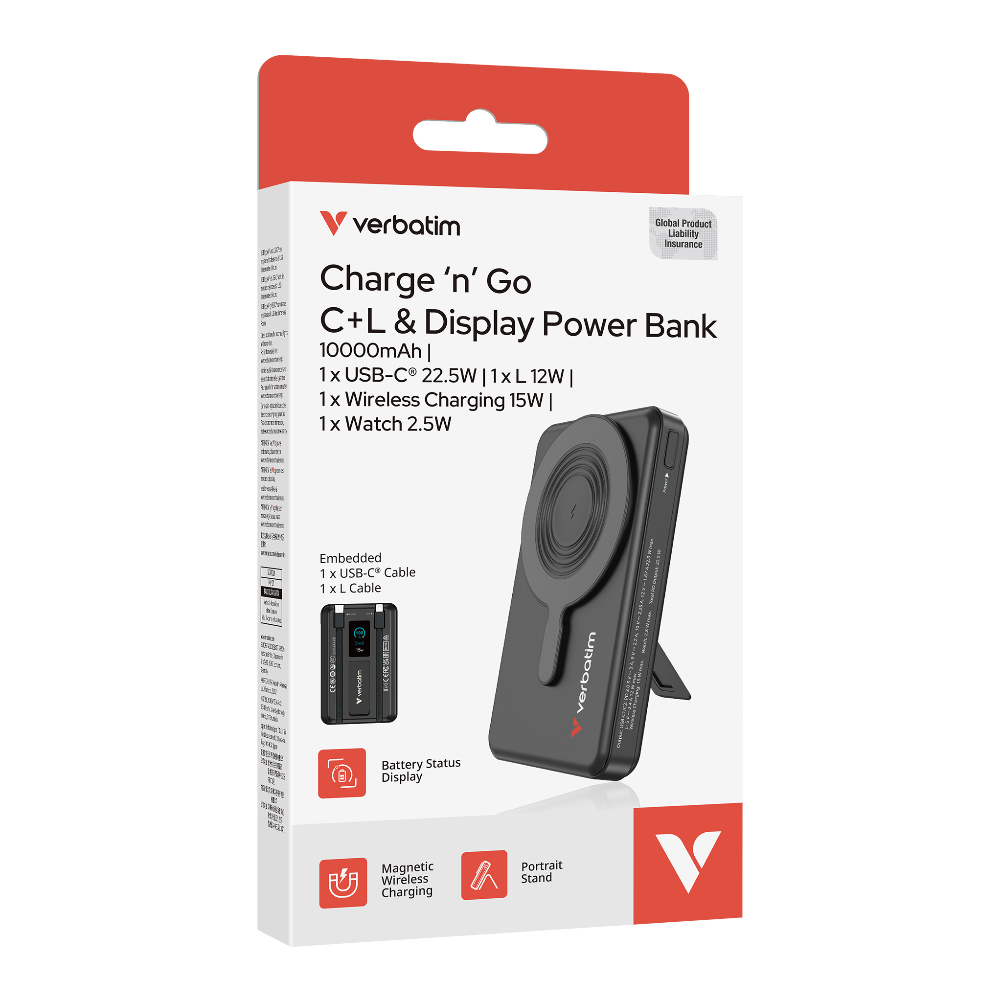 Charge 'n' Go 10000mAh C+L & Display Power Bank - Image 8