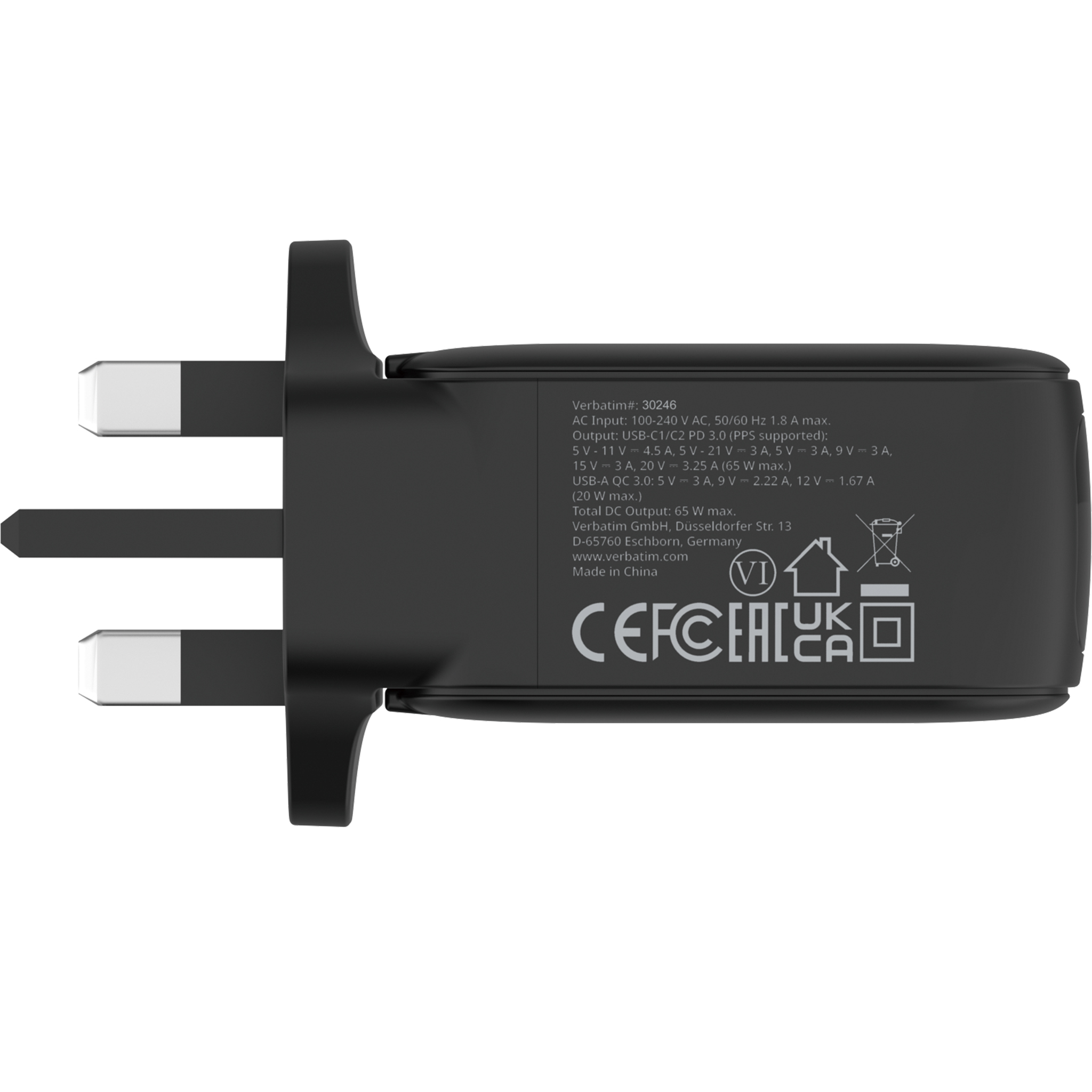 65W Mini GaN Wall Chargers with Display UK Plug - Image 6