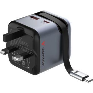 70W Mini GaN Charger with Retractable Cable and Display