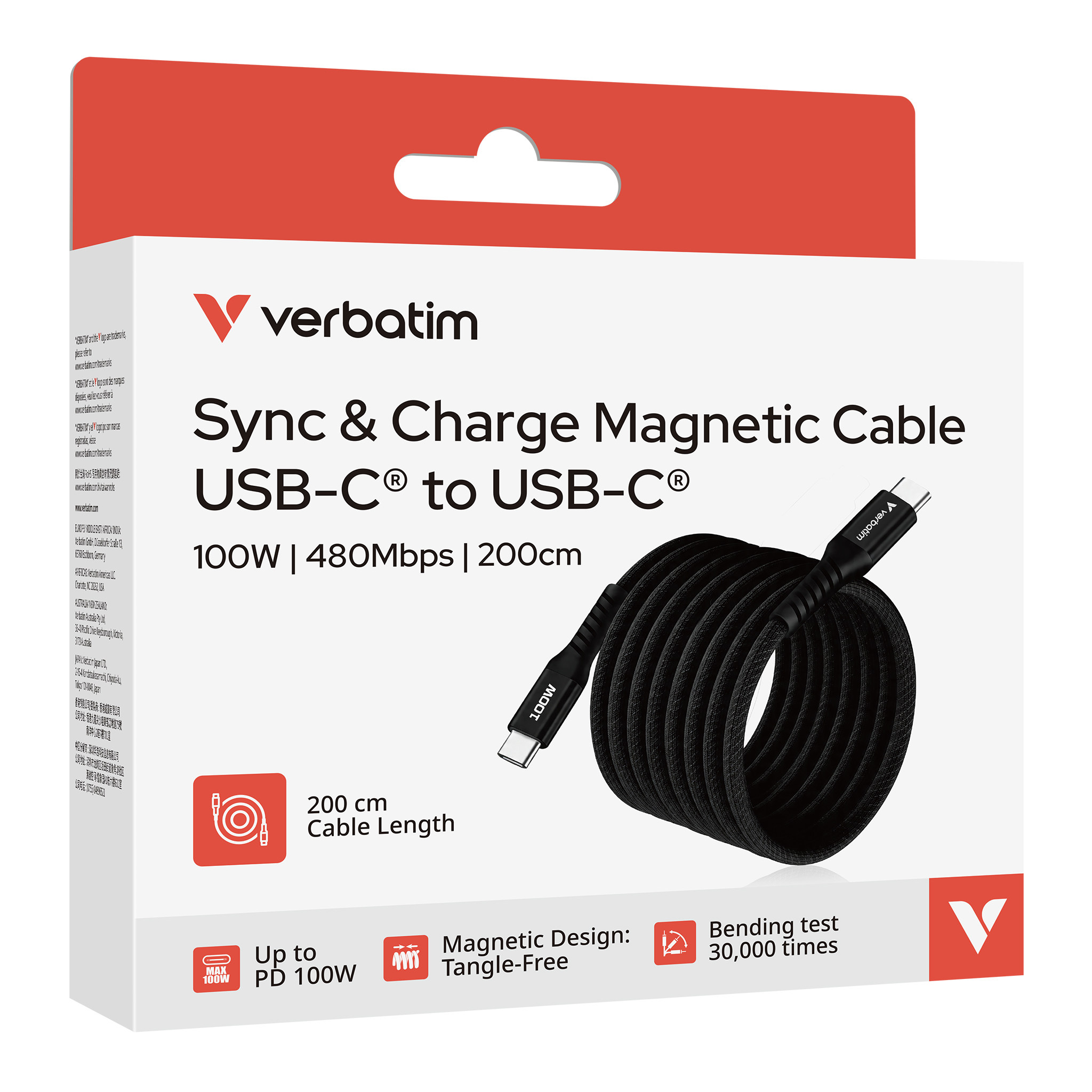 Sync & Charge 100W Magnetic Cable USB-C to USB-C (200cm) - Image 5