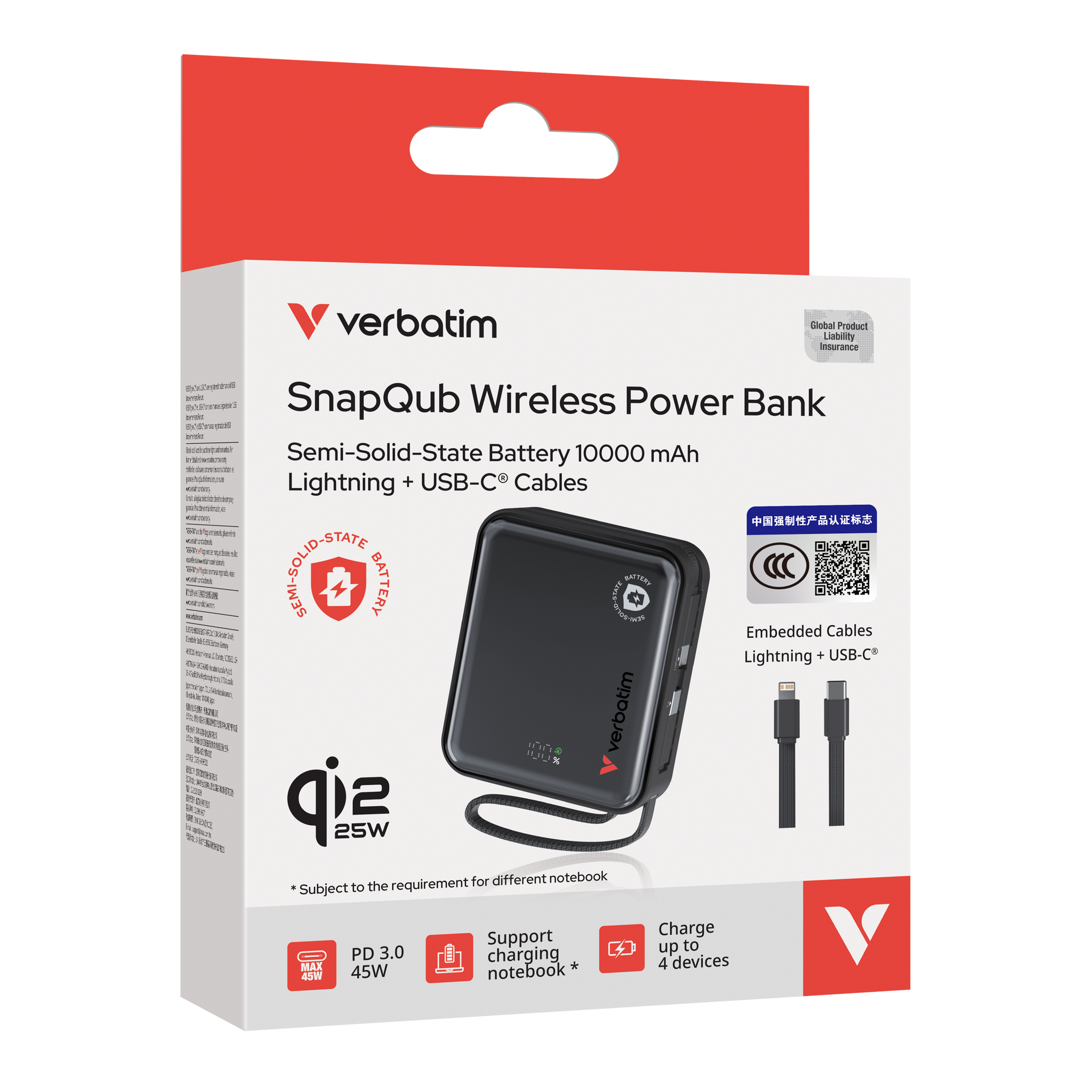 SnapQub 10000mAh Qi2.2 L+C Semi-Solid-State Magnetic Wireless Power Bank (*3C+QR Code) - Image 5