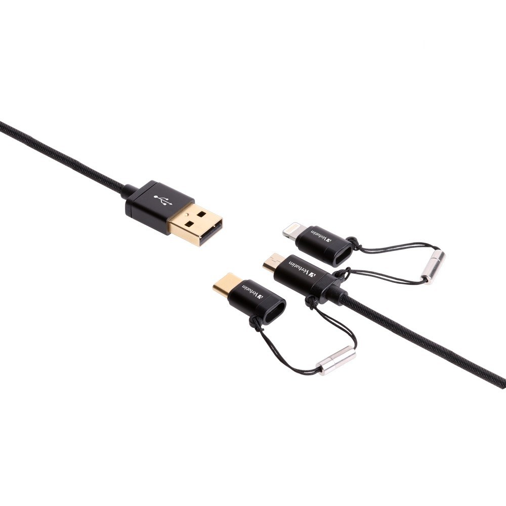 3-in-1 MicroUSB/Lightning/Type C to USB-A Cable (120cm) - Image 2
