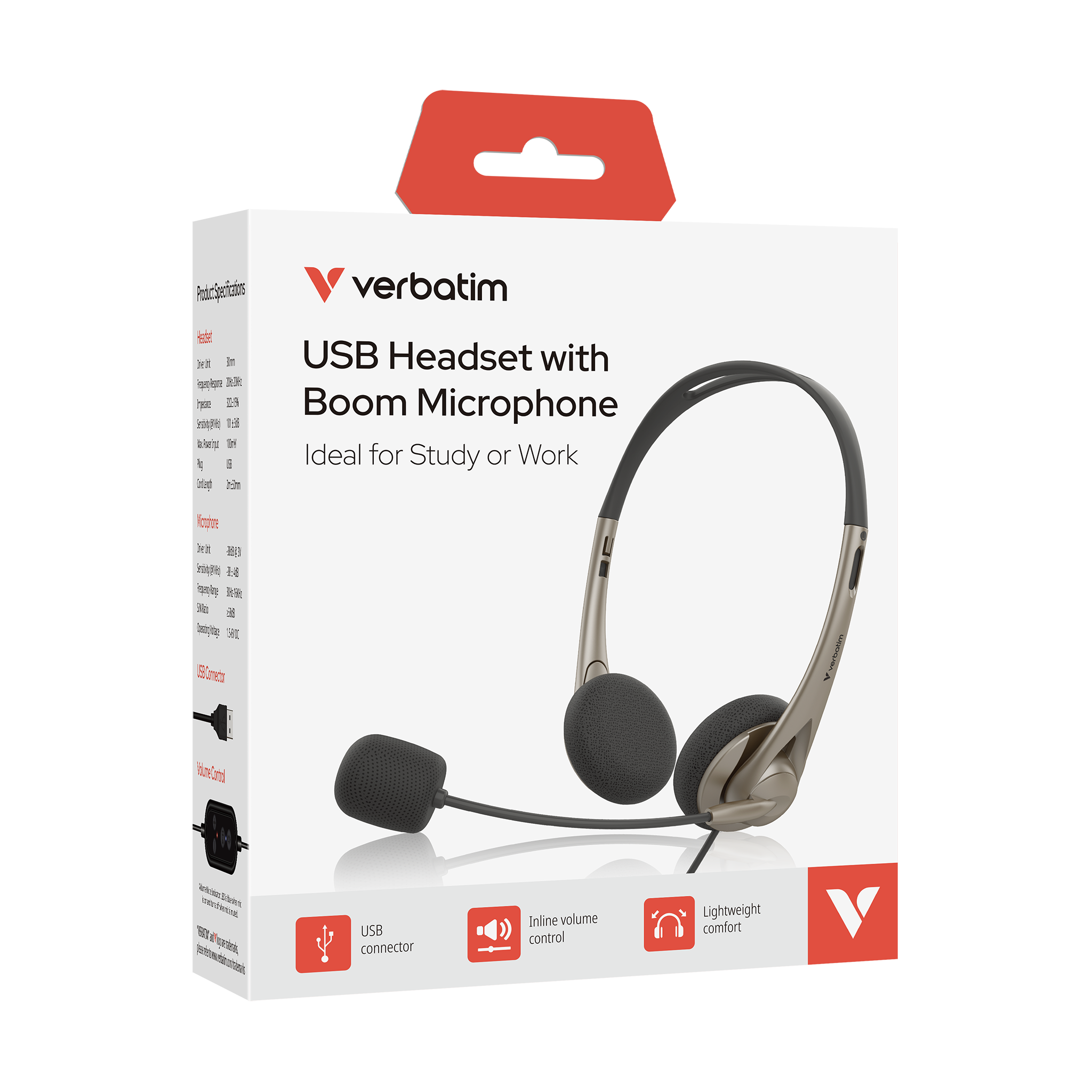 Multimedia Headset with Boom Mic - USB - Image 2