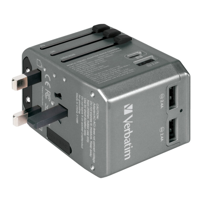 4 Port 45W PD & QC Universal Travel Adapter Verbatim Singapore