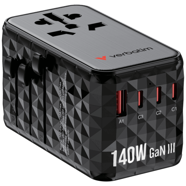 GaN III 4 Port 140W PD 3.1 Universal Travel Adapter (UTA-10)