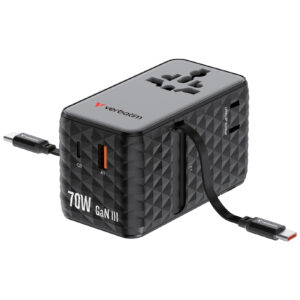 Charge 'n' Travel Diamond 70W Universal Travel Adapter with 2C Cables (CNT-70/2C)