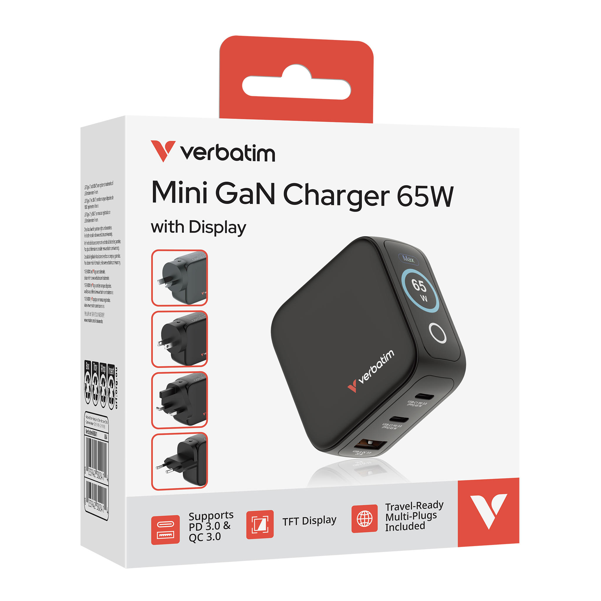 3-Port 65W Mini GaN Charger with Display (US/EU/UK/AU) - Image 8
