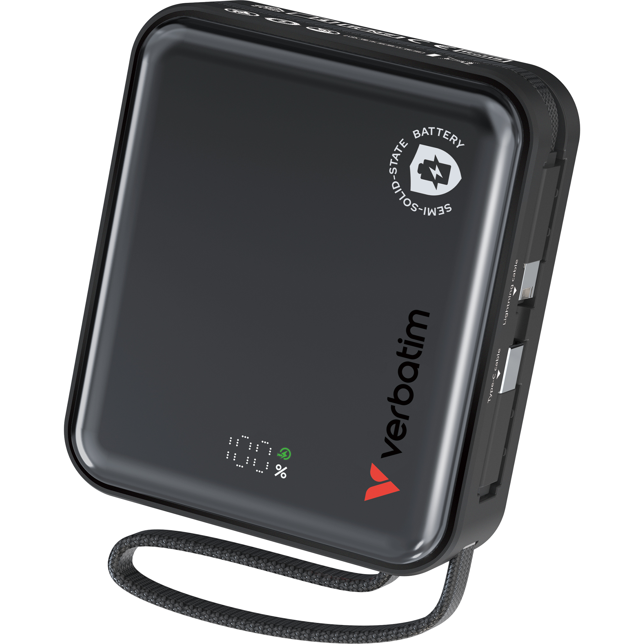 SnapQub 10000mAh Qi2.2 Semi-Solid-State Magnetic Wireless Power Bank, C+L Cables (*3C+QR Code)