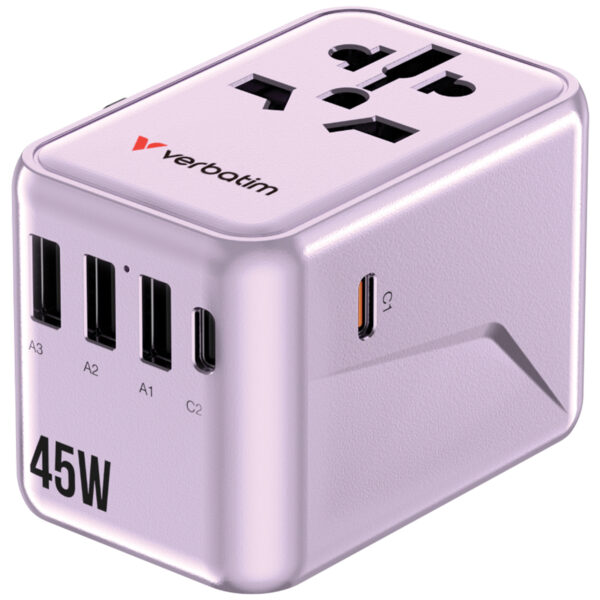 5 Port 45W Universal Travel Adapter (UTA-08) - Verbatim Taiwan