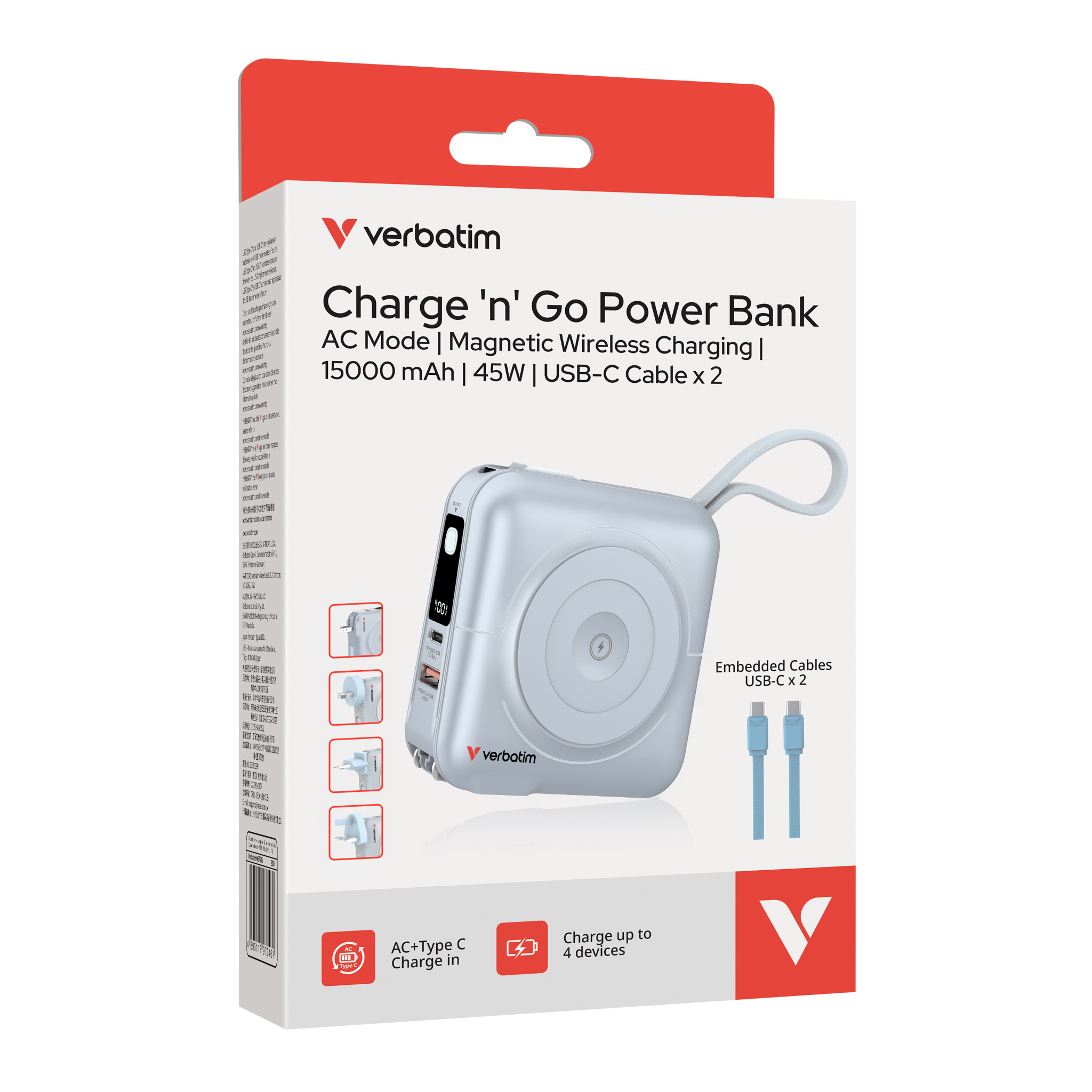 15000mAh Magnetic Wireless Charging Power Bank I USB-C Cable x 2 (*3C+BSMI Certification) - Image 12